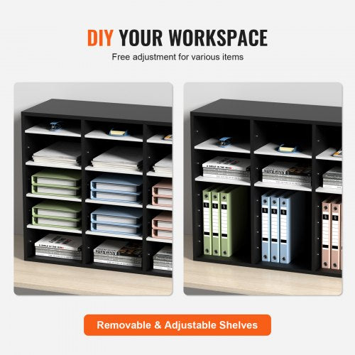27 Compartments Wood Literature Organizer Adjustable Shelves Medium 2