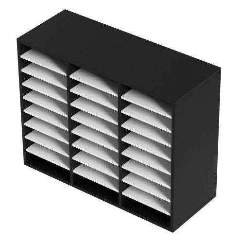 27 Compartments Wood Literature Organizer Adjustable Shelves Medium 2