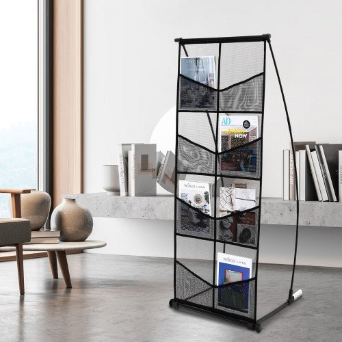 Brochure Display Stand 4Tier 8 Pockets Mesh Literature Display Holder