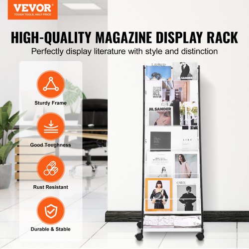 Brochure Display Rack 6Tier Magazine Literature Display Stand Floor