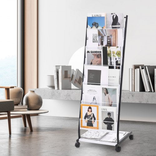 Brochure Display Rack 6Tier Magazine Literature Display Stand Floor