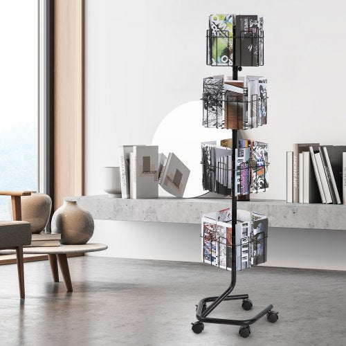Brochure Display Rack 4Tier 32 Pockets Rotating Magazine Literature