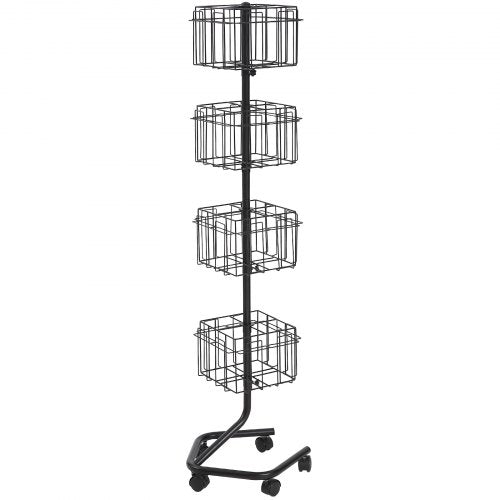 Brochure Display Rack 4Tier 32 Pockets Rotating Magazine Literature