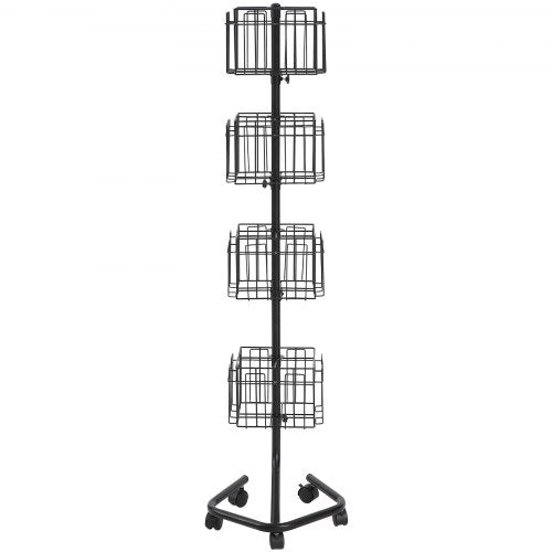 Brochure Display Rack 4Tier 32 Pockets Rotating Magazine Literature
