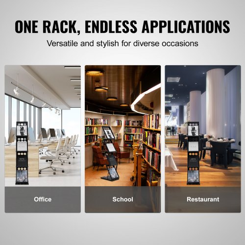 Foldable Magazine Display Rack 4Tier Brochure Literature Display Stand
