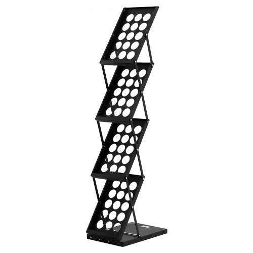 Foldable Magazine Display Rack 4Tier Brochure Literature Display Stand