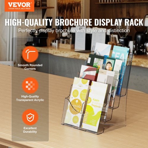 Acrylic Brochure Holder 85 x 11 inch 4Tier Clear Acrylic Literature