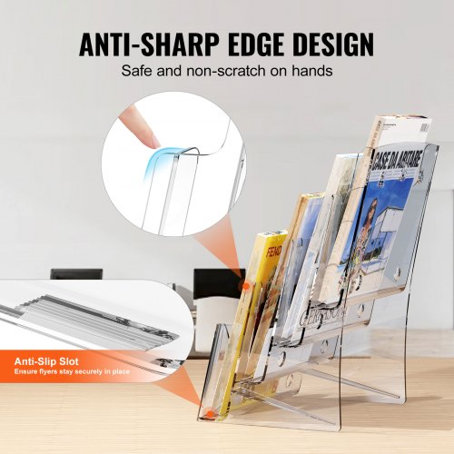 Acrylic Brochure Holder 85 x 11 inch 4Tier Clear Acrylic Literature