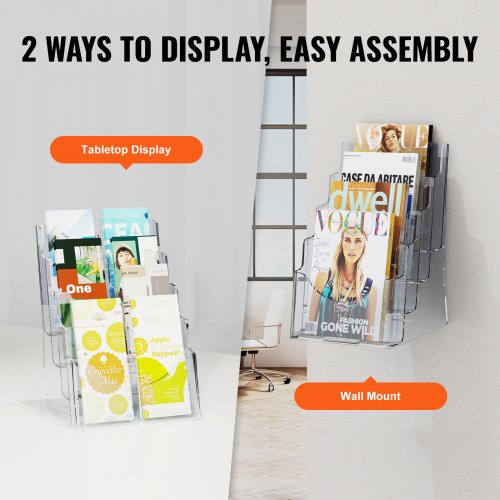 Acrylic Brochure Holder 85 x 11 inch 4Tier Clear Acrylic Literature