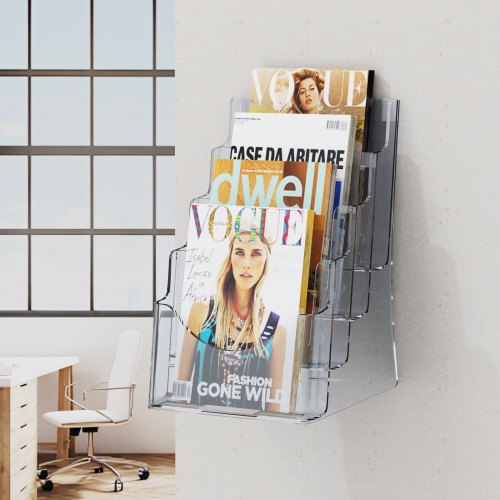 Acrylic Brochure Holder 85 x 11 inch 4Tier Clear Acrylic Literature