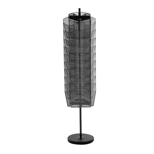 Rotating Brochure Display Rack 30 Pockets Mesh Magazine Literature Stand