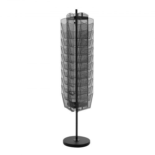 Rotating Brochure Display Rack 30 Pockets Mesh Magazine Literature Stand