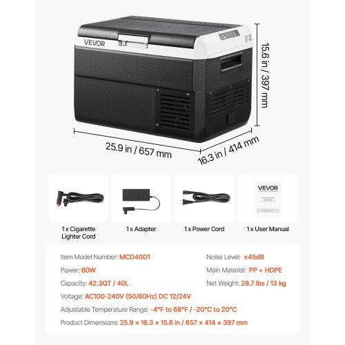 12 Volt Car Refrigerator 423QT40L Car Fridge Portable Electric Cooler