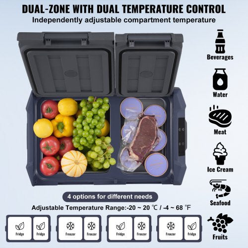 Car Refrigerator 12 Volt Car Refrigerator Fridge 32 L Dual Zone Portable