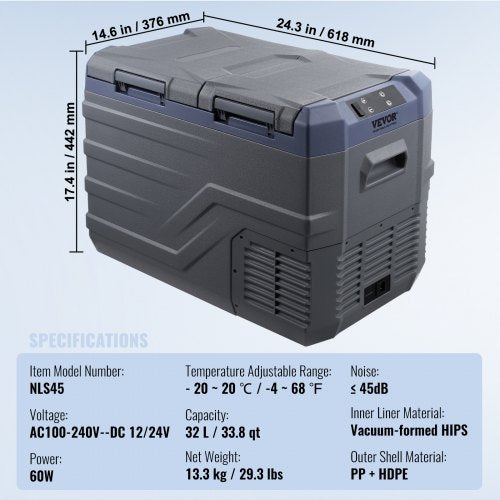 Car Refrigerator 12 Volt Car Refrigerator Fridge 32 L Dual Zone Portable