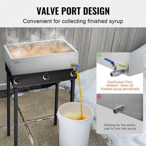 Maple Syrup Evaporator Pan 11.2 Gallon 162 Cups of 88oz Maple Syrup Flat