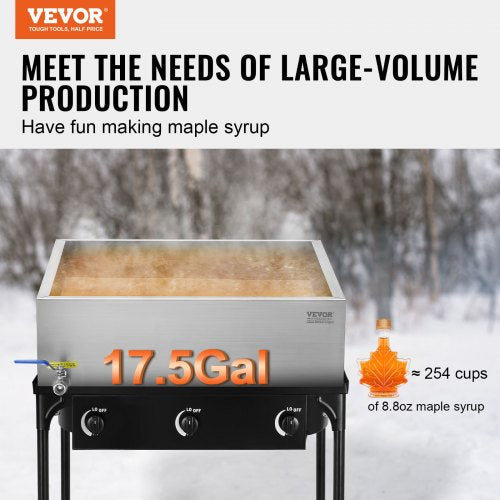 Maple Syrup Evaporator Pan 17.5 Gallon 254 Cups of 88oz Maple Syrup Flat