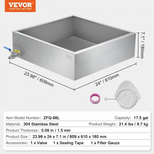 Maple Syrup Evaporator Pan 17.5 Gallon 254 Cups of 88oz Maple Syrup Flat