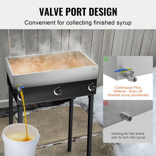 Maple Syrup Evaporator Pan 22.4 Gallon 325 Cups of 88oz Maple Syrup Flat