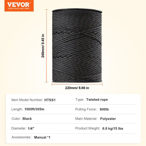 Electric Fence Wire 1000Ft 305M Portable Polywire 14 Diameter 2 Copper