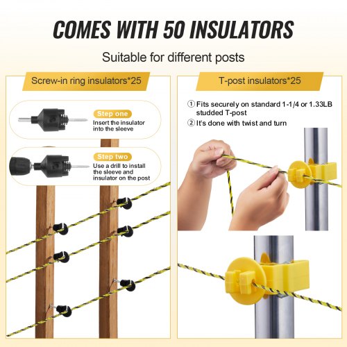 Electric Fence Wire 1640Ft 500M Portable Polywire 18 Diameter 6