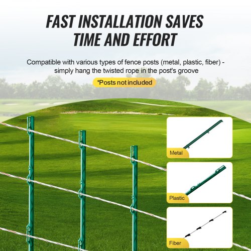 Electric Fence Wire 2625Ft 800M Portable Polywire 332 Diameter 9 Mixed