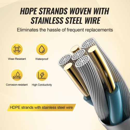 Electric Fence Wire 656Ft 200M Portable Polywire 14 Diameter 6 Stainless