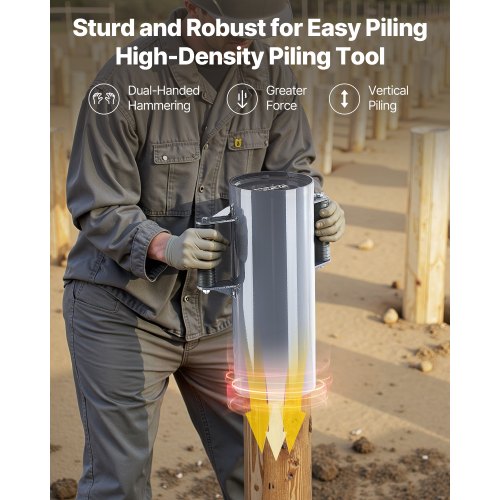 Fence Post Driver Heavy Duty T Post Driver with Handles Metal Manual