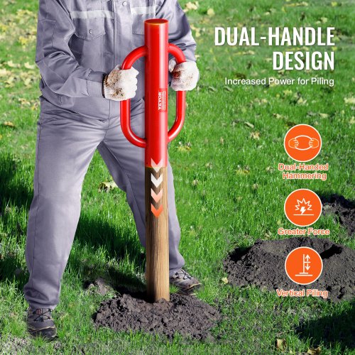 Fence Post Driver with Handles 411 in Inner Diameter T Post Pole Pounder