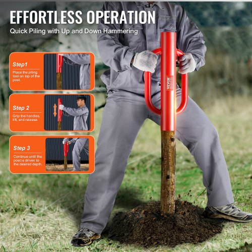 Fence Post Driver with Handles 411 in Inner Diameter T Post Pole Pounder