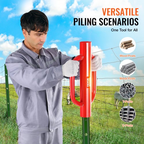Fence Post Driver with Handles 411 in Inner Diameter T Post Pole Pounder
