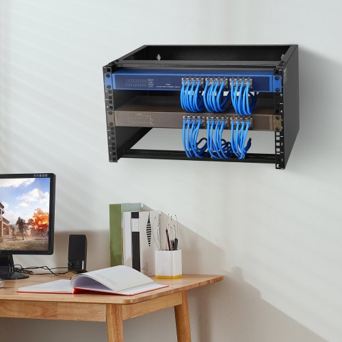 6U Wall Mount Network Rack 14 in355.6 mm Depth 50 lbs2268 kg Max Weight