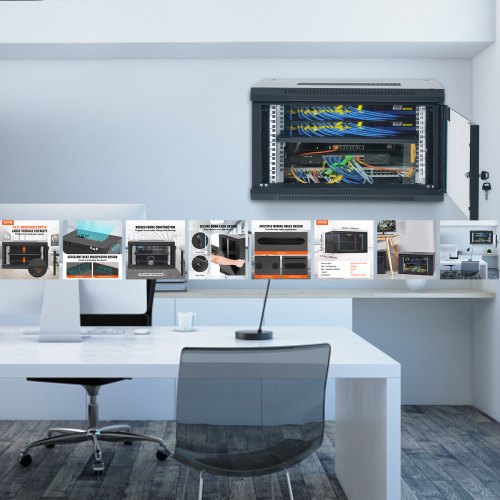 6U Wall Mount Network Server Cabinet 155 Deep Server Rack Cabinet