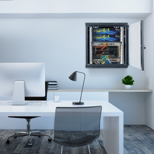 9U WallMounted Server Network Cabinet 155 Depth Secure Rack Enclosure