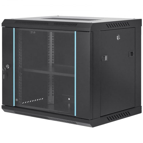9U WallMounted Server Network Cabinet 155 Depth Secure Rack Enclosure