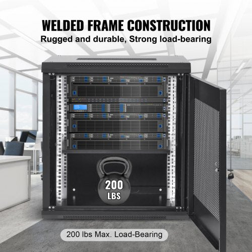 12U Wall Mount Server Cabinet 155 Depth Network Rack Enclosure