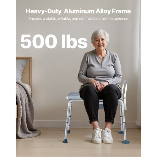 Bedside Commode Chair 500 lbs Weight Capacity 4in1 Portable Toilet and Raised