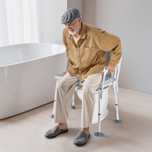 Bedside Commode Chair 500 lbs Weight Capacity 4in1 Portable Toilet and Raised