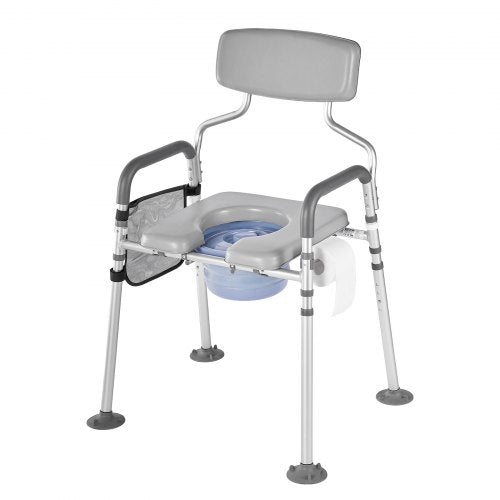 Bedside Commode Chair 500 lbs Capacity 4in1 Portable Toilet and Raised
