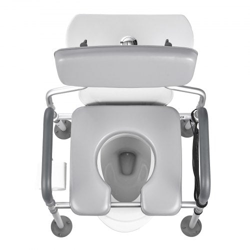 Bedside Commode Chair 500 lbs Capacity 4in1 Portable Toilet and Raised