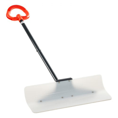 Snow Pusher Shovel 24 in Wide Outdoor Snowplow Shovel with Ergonomic Grip