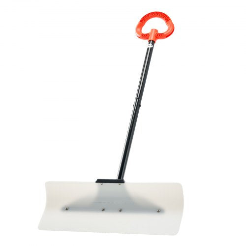 Snow Pusher Shovel 24 in Wide Outdoor Snowplow Shovel with Ergonomic Grip