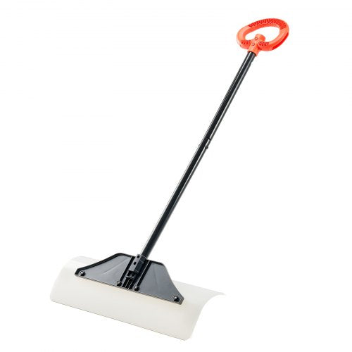 Snow Pusher Shovel 24 in Wide Outdoor Snowplow Shovel with Ergonomic Grip