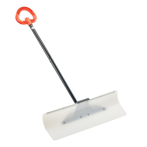 Snow Pusher Shovel 30 in Outdoor Snowplow Shovel with Ergonomic Grip HDPE