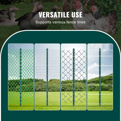 4 Feet Fence Post 10 Pack TPost Heavy Duty Metal Fence Posts Green – 10 PCS