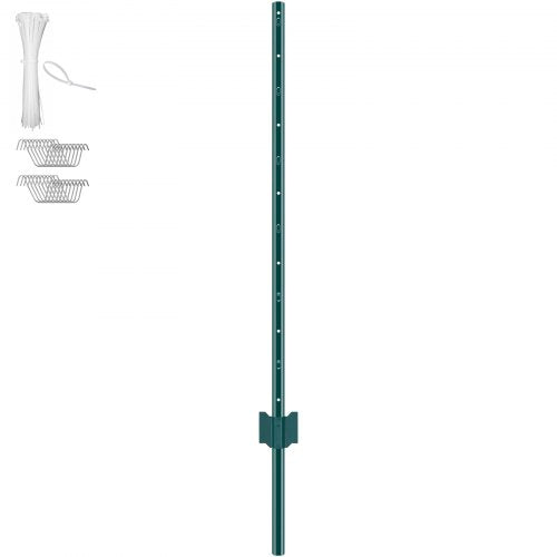 4 Feet Fence Post 10 Pack TPost Heavy Duty Metal Fence Posts Green – 10 PCS
