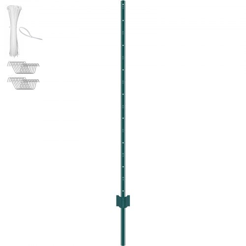 5 Feet Fence Post 10 Pack UChannel Heavy Duty Metal Fence Posts Sturdy