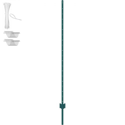 6 Feet Fence Post 6 Pack UChannel Heavy Duty Metal Fence Posts Sturdy
