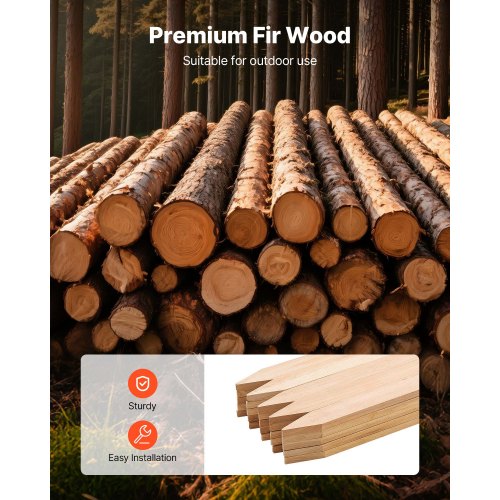 Wooden Garden Stakes 25 Pcs 24 x5 x15 in Survey Grading Stakes Garden