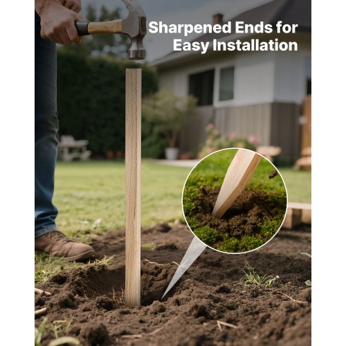 Wooden Garden Stakes 25 Pcs 48x05x069 in Survey Grading Stakes Garden